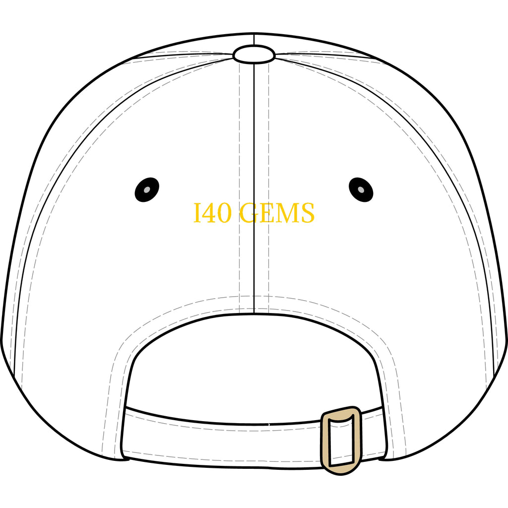 I40 GEMS Youth Luxury Cap – Gold Diamond Logo Kids Baseball Hat