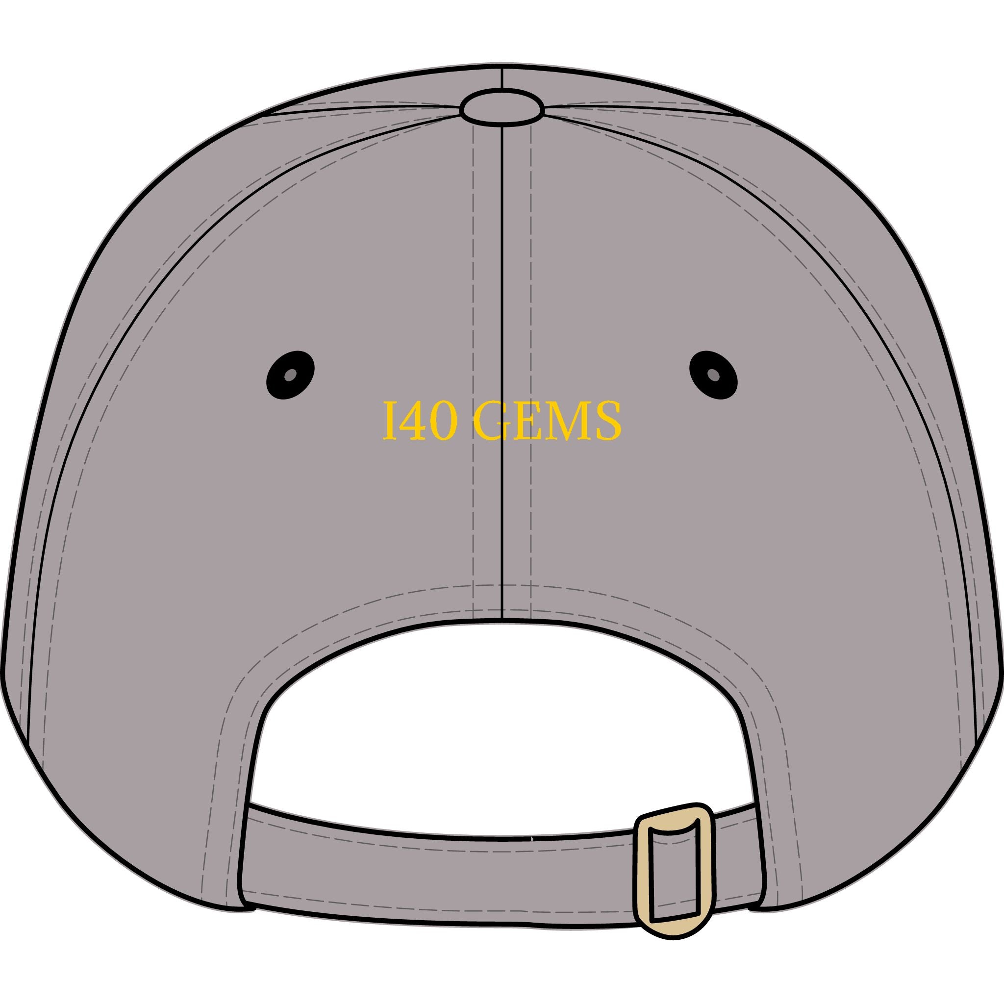 I40 GEMS Youth Luxury Cap – Gold Diamond Logo Kids Baseball Hat