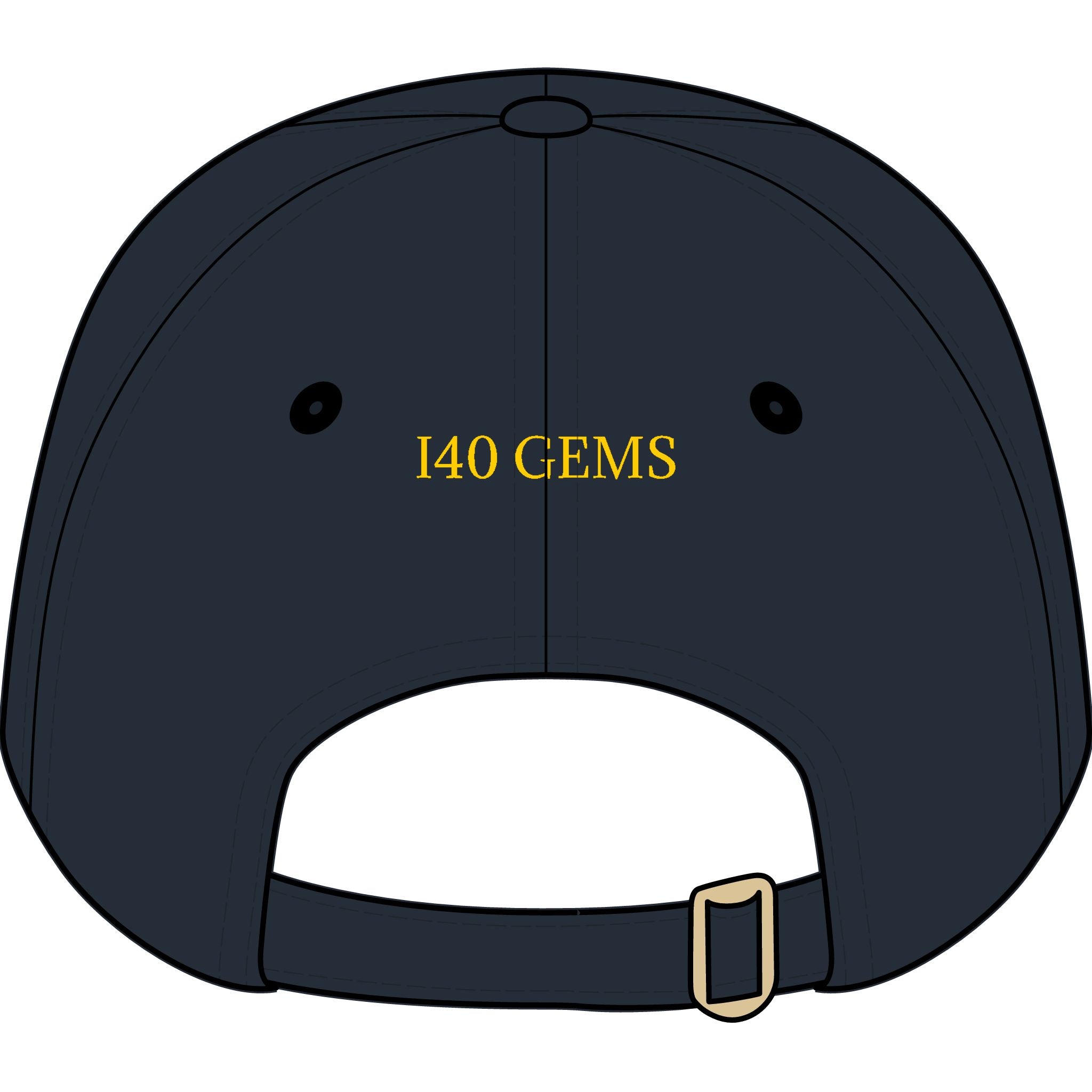 I40 GEMS Youth Luxury Cap – Gold Diamond Logo Kids Baseball Hat