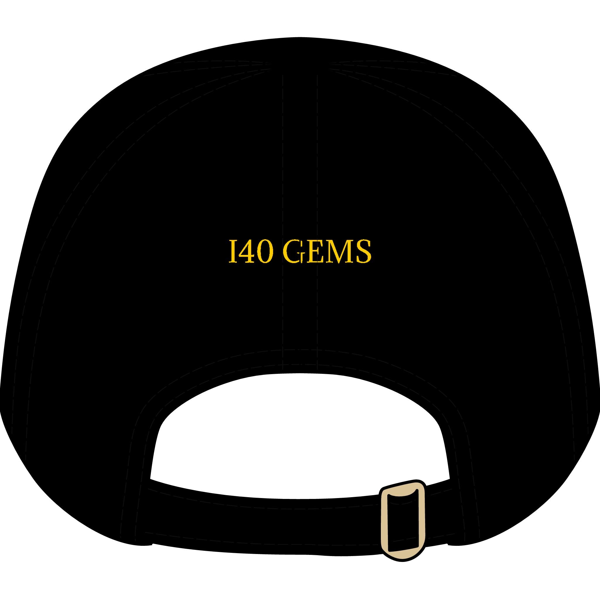I40 GEMS Youth Luxury Cap – Gold Diamond Logo Kids Baseball Hat