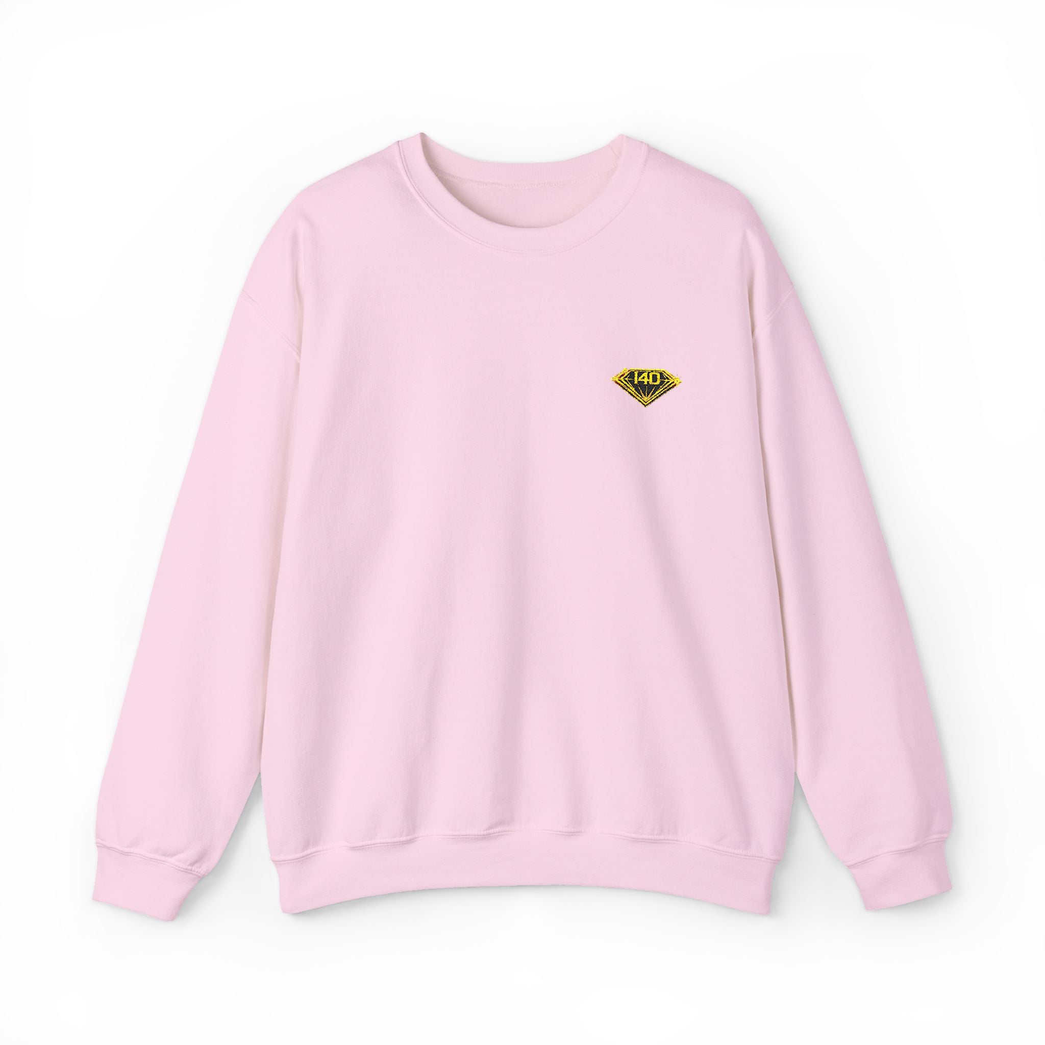Diamond Heart Crewneck Sweatshirt — Small Yellow Gem Chest Graphic