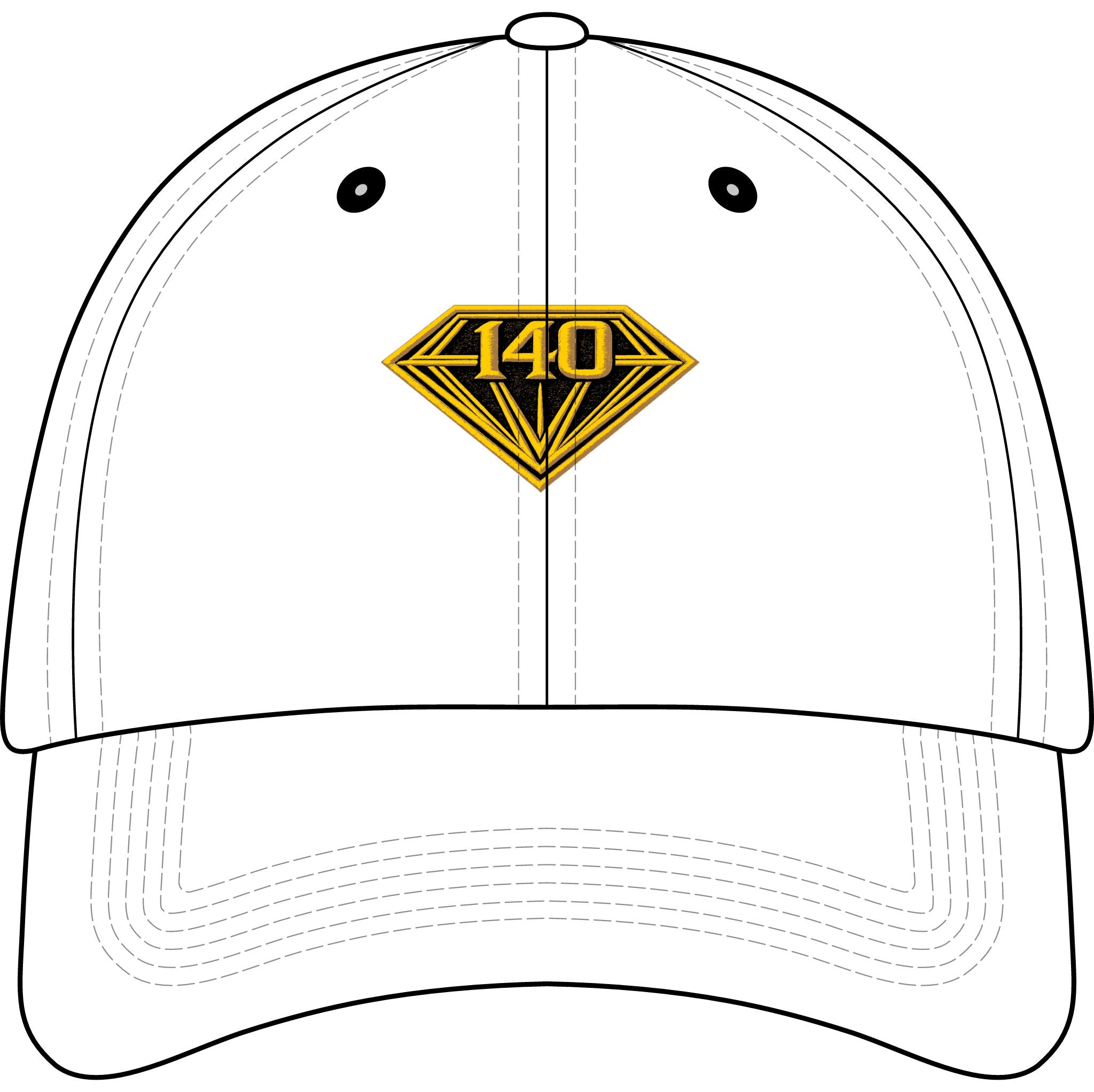 I40 GEMS Youth Luxury Cap – Gold Diamond Logo Kids Baseball Hat