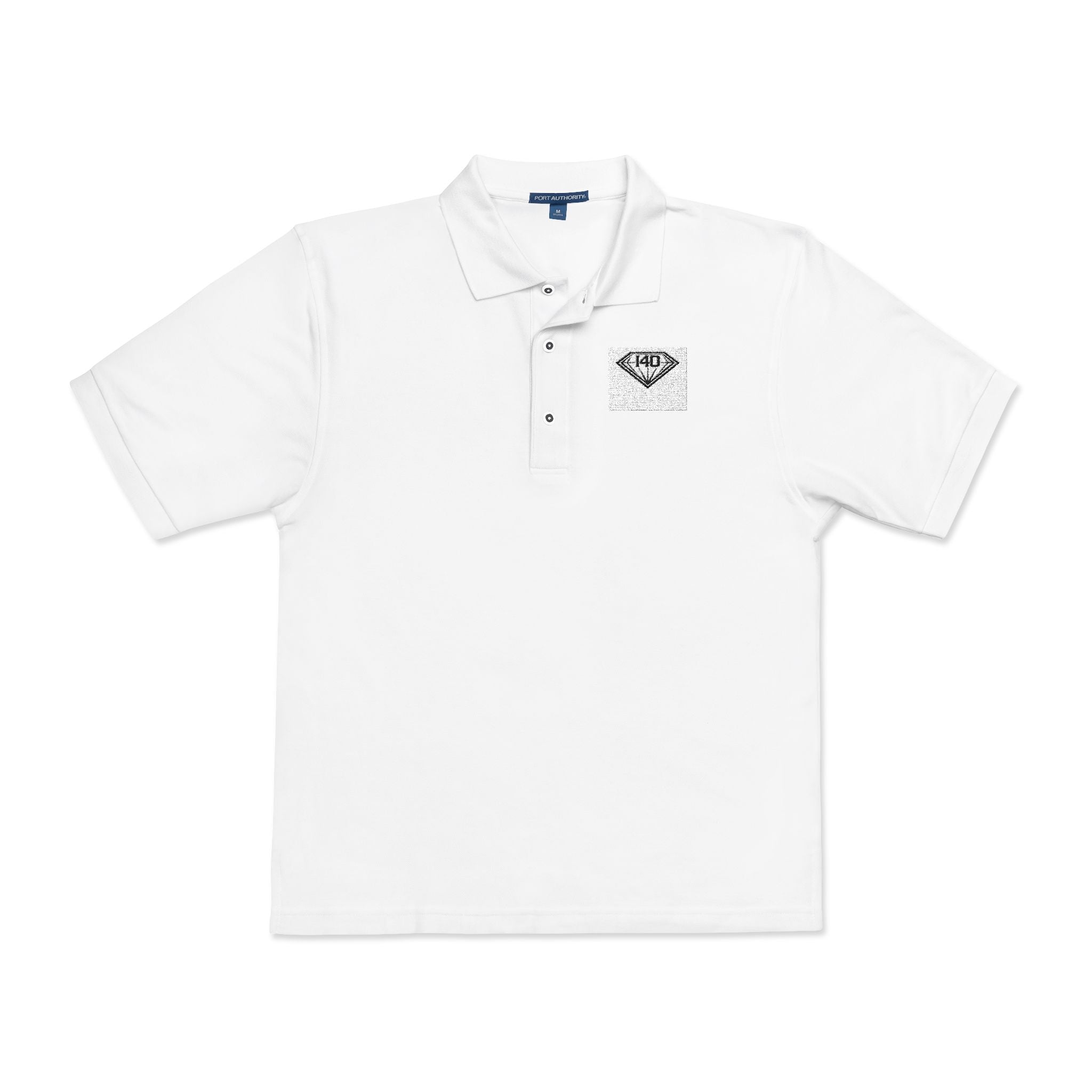 I40 GEMS Executive Polo – White / Black Crest