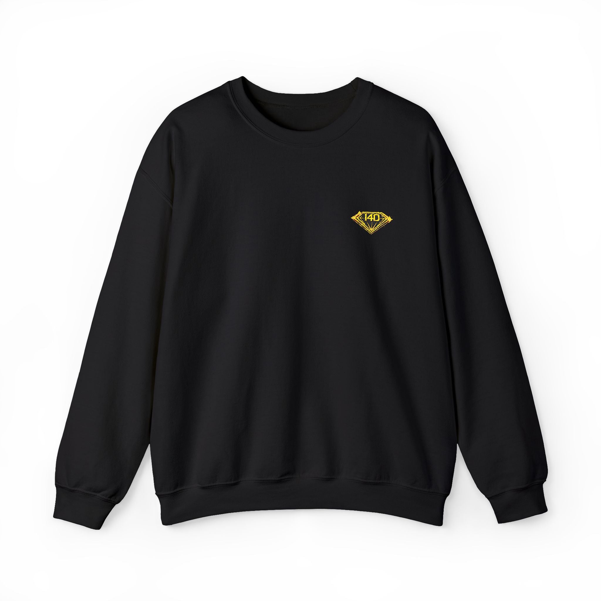 Diamond Heart Crewneck Sweatshirt — Small Yellow Gem Chest Graphic