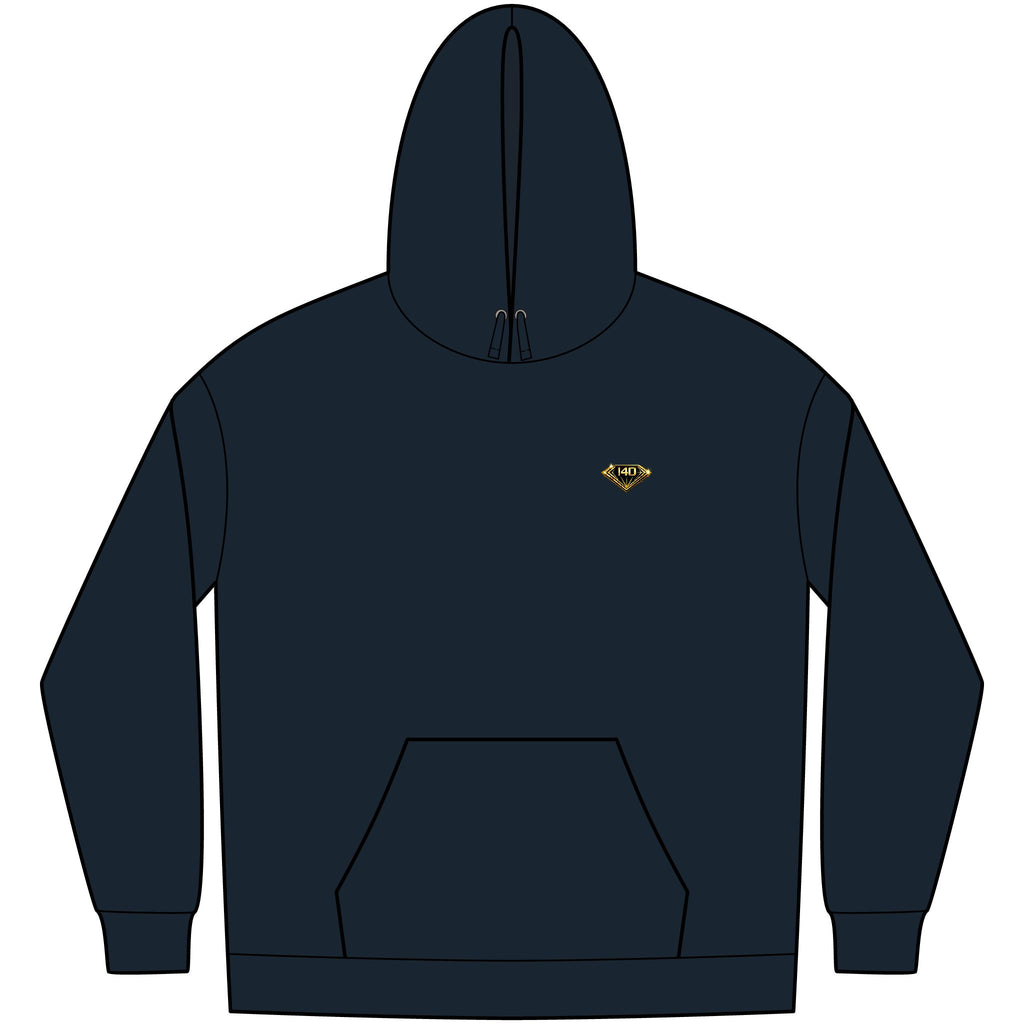 I40 GEMS Men’s Fleece Hoodie – Gold Diamond Logo | Premium Streetwear Essential