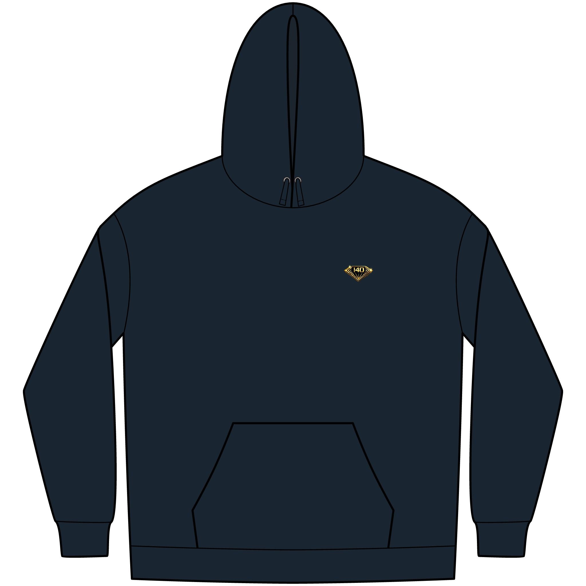 I40 GEMS Men’s Fleece Hoodie – Gold Diamond Logo | Premium Streetwear Essential