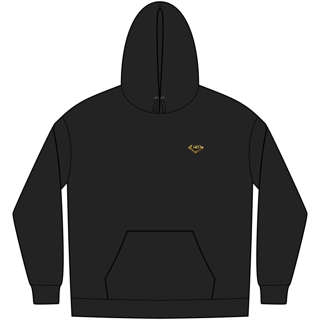 I40 GEMS Men’s Fleece Hoodie – Gold Diamond Logo | Premium Streetwear Essential
