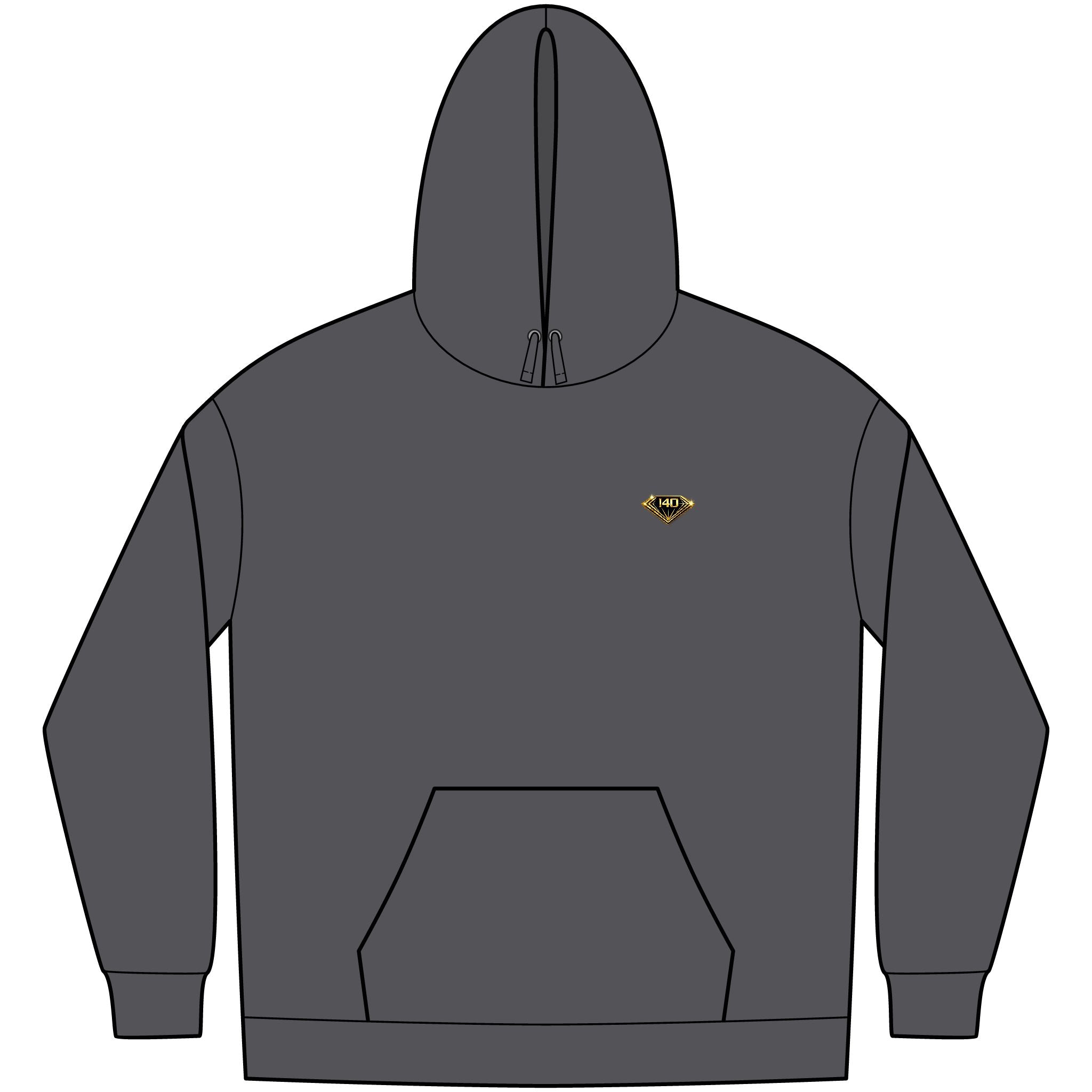 I40 GEMS Men’s Fleece Hoodie – Gold Diamond Logo | Premium Streetwear Essential
